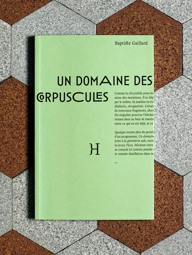 Baptiste Gaillard, Un domaine des corpuscules, Hippocampe éditions, Lyon
